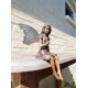 Lovely little garden fairy - Bronze figurine - Home and garden ornaments