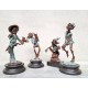 Collection of four bronze gnomes - Forest fairies - Leprechaun characters - Bronze gift idea