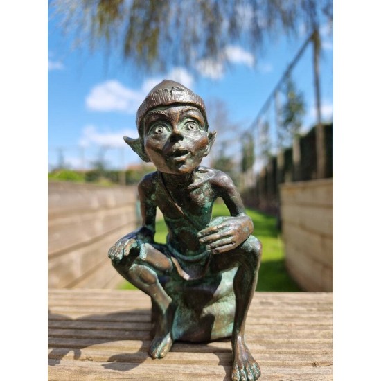 Bronze Pixie - Bronze gnome - Bronze fairy figure - Bronze art