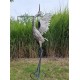 60" Extra Large Metal Heron Statue