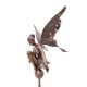 Large bronze fairy on sphere - Seated fairy - Magic sculpture