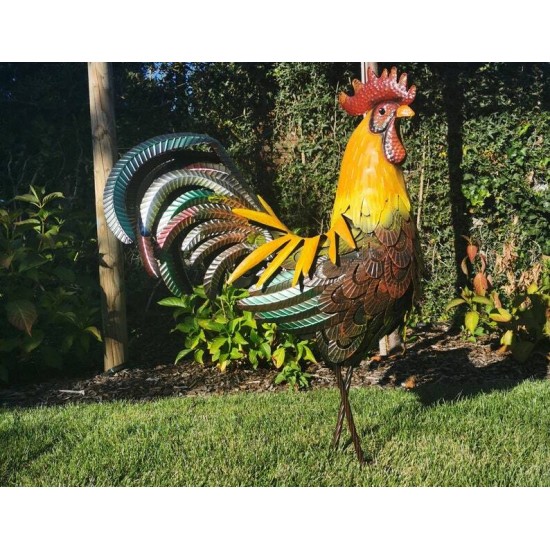 Large iron rooster - Decorative Rooster - Metal garden animals - Garden and patio inspiration
