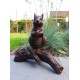 Bronze sculpture of a squirrel  on a stump - Garden decor - Bronze porch decor