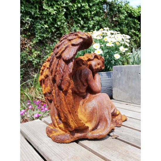 Antique garden sculpture of an Angel - romantic garden decor