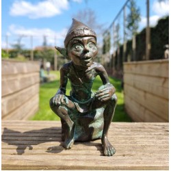 Bronze Pixie - Bronze gnome - Bronze fairy figure - Bronze art