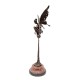 Large bronze fairy on sphere - Seated fairy - Magic sculpture