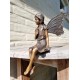 Lovely little garden fairy - Bronze figurine - Home and garden ornaments