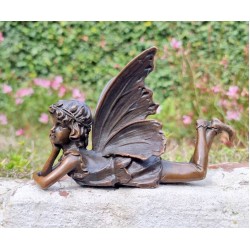 Bronze Fairy - Cute Bronze Elf - Home and Garden Ornaments - Dreaming Fairy / Pixie