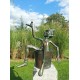 Extra large garden pixie - Bronze fountain - Bronze garden gnome