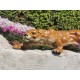 Amazing sculpture of a crawling panther - Colored cast iron