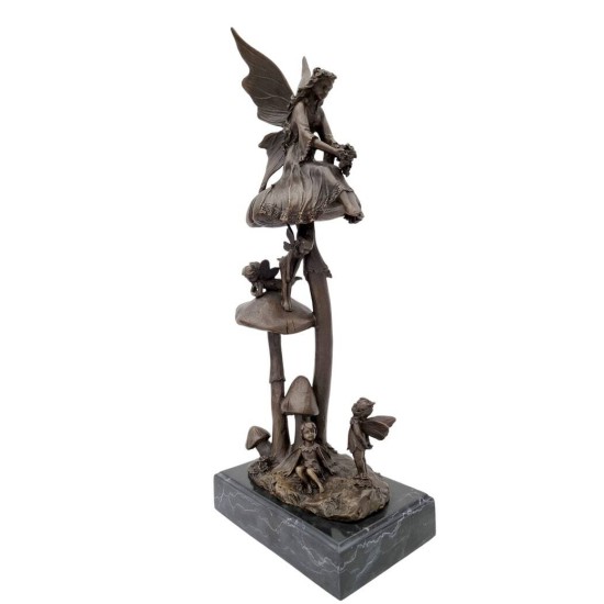 Group of elves - Pixies - Bronze sculpture - family forest elves - Fairytale decor