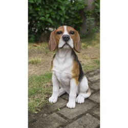 Beagle Dog Sitting Statue