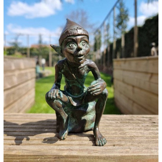 Bronze Pixie - Bronze gnome - Bronze fairy figure - Bronze art