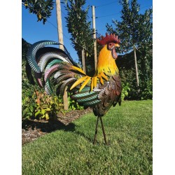 Large iron rooster - Decorative Rooster - Metal garden animals - Garden and patio inspiration