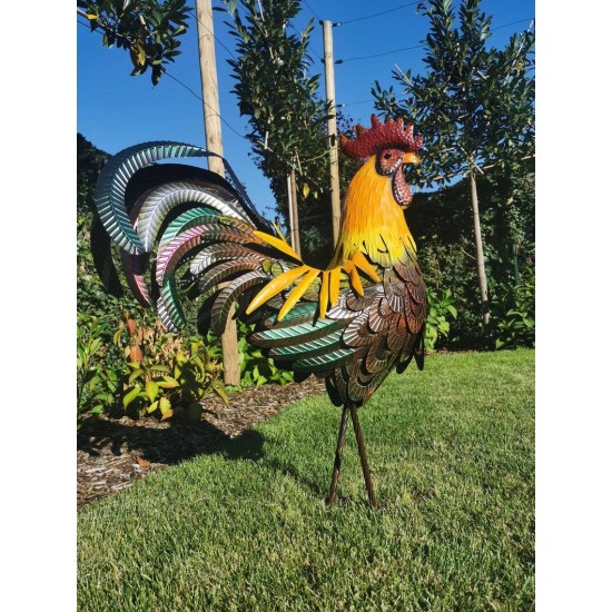 Large iron rooster - Decorative Rooster - Metal garden animals - Garden and patio inspiration