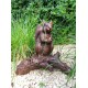 Bronze sculpture of a squirrel  on a stump - Garden decor - Bronze porch decor