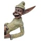 Extra large garden pixie - Bronze lawn art - Bronze garden gnome