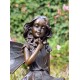 Gracefull Bronze fairy - Windowsill fairy - Sitting pixie with butterflly - Forest fairy - Angel figurines