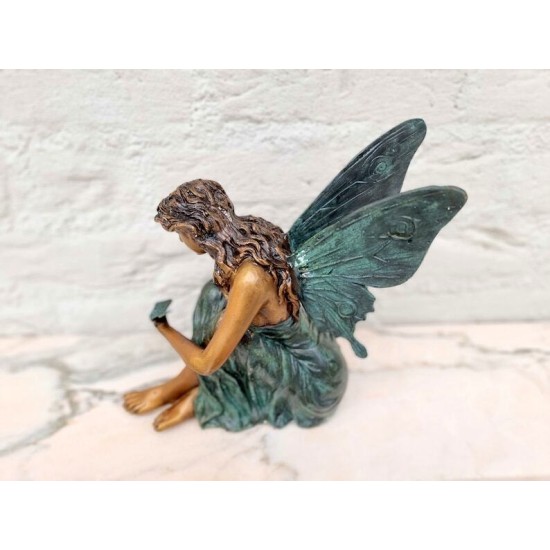 Bronze elf - Fairy sculpture - Decorative sculpture of an angel - Bronze fairy