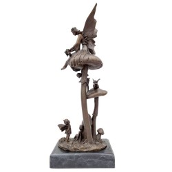 Group of elves - Pixies - Bronze sculpture - family forest elves - Fairytale decor
