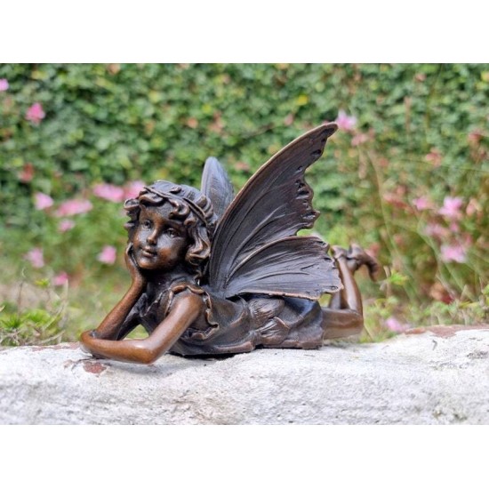 Bronze Fairy - Cute Bronze Elf - Home and Garden Ornaments - Dreaming Fairy / Pixie