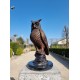 Bronze owl on marble base - Owl sculpture - Bronze owl
