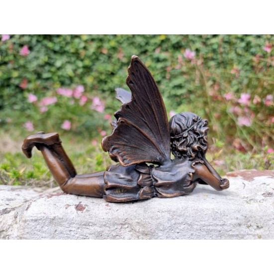 Bronze Fairy - Cute Bronze Elf - Home and Garden Ornaments - Dreaming Fairy / Pixie