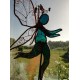 Stained Glass Fairy Sculpture with crystals set of 3
