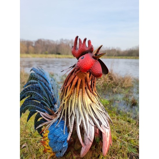 Large iron rooster - Decorative Rooster - Metal garden animals - Garden and patio inspiration