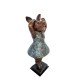 Large Bronze Pig - Dressed Standing Pig - Dancing Pig - Cute Female Pig