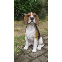 Beagle Dog Sitting Statue
