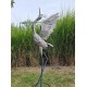 60" Extra Large Metal Heron Statue
