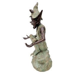 Bronze garden gnome - Pixie - Garden fairy in bronze - Bronze garden sculpture
