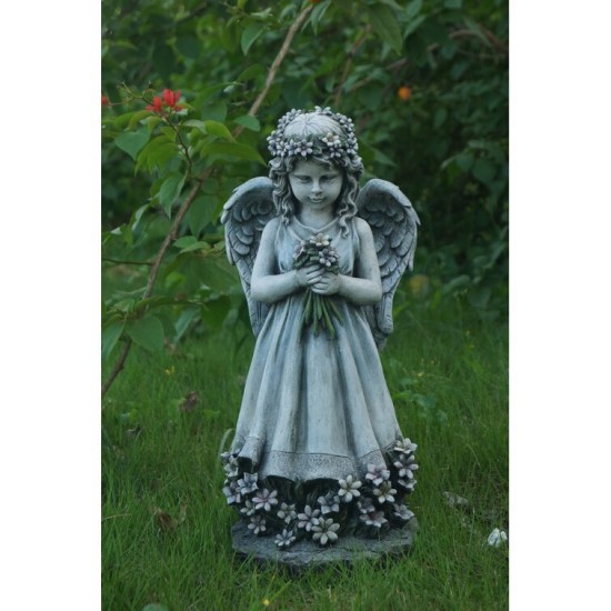 Angel Holding Flowers Statue