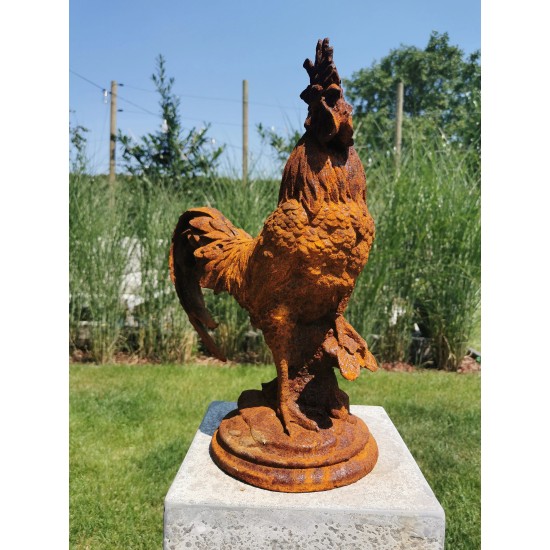 Large Cast iron rooster - Garden statue - Cast iron garden sculptures