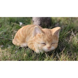 Tabby Kitten Sleeping Statue