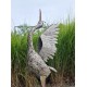 60" Extra Large Metal Heron Statue