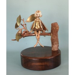 Faerie on Twig - Bronze Sculpture - Original Art - Limited Edition Cast Bronze