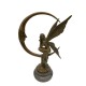 Amazing bronze sculpture of a bronze fairy sitting on the moon