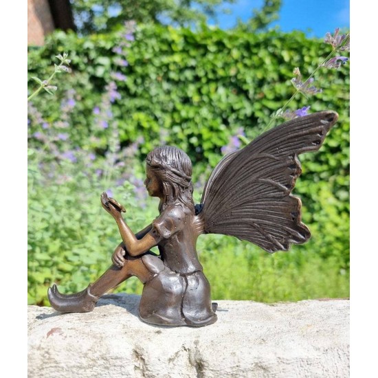Bronze garden fairy - little bronze elf - Bronze fairy - Gift figures