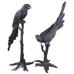 Antique French Art Deco Bronze Macaw Parrot Sculptures – Camille, 1920s