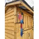 Hanging Whimsical Rustic Metal Swinging Macaw Parrot Tropical Bird On Chain Yard Garden Art