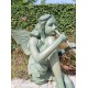 Bronze fairy with flute - Garden art - Bronze outdoor statues - Romantic garden