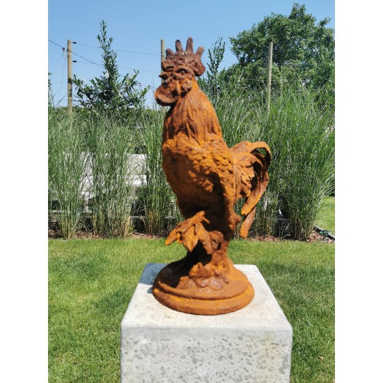 Large Cast iron rooster - Garden statue - Cast iron garden sculptures