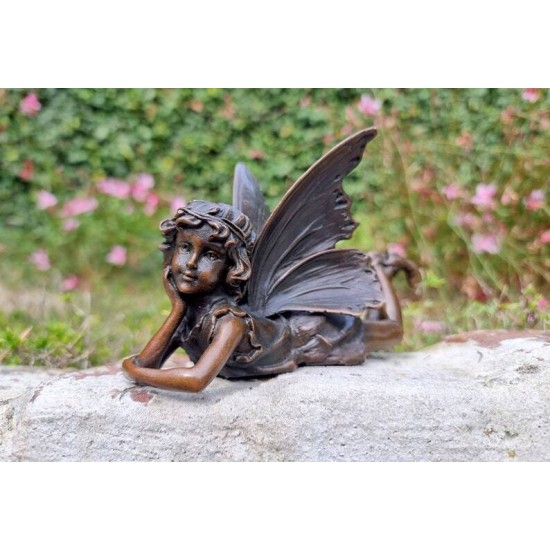 Bronze Fairy - Cute Bronze Elf - Home and Garden Ornaments - Dreaming Fairy / Pixie