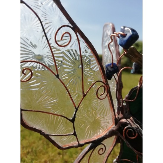 Stained Glass Fairy Sculpture with crystals set of 3