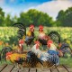 29"Felix" Hand-Painted Metal Rooster Statue