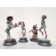 Collection of four bronze gnomes - Forest fairies - Leprechaun characters - Bronze gift idea