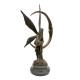 Amazing bronze sculpture of a bronze fairy sitting on the moon