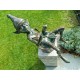 Extra large garden pixie - Bronze fountain - Bronze garden gnome